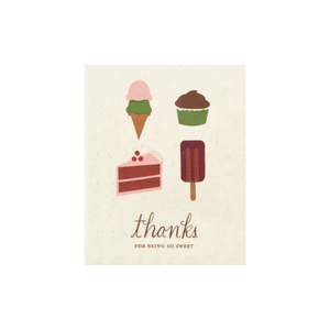 Greeting Card with 'Thanks for being so sweet!' Recycled Paper. Fair Trade. Handmade.