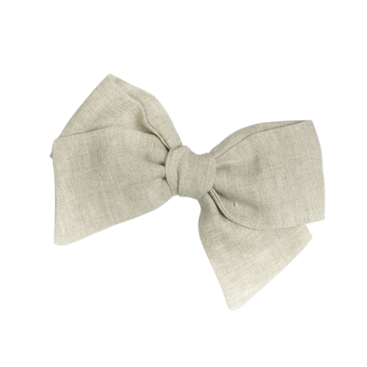 Hair Bows in Natural Linen