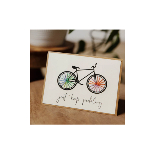 Greeting Cards with bicycle-themed message. Handmade. Set of 4. Fair Trade.