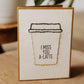 Greeting Cards with "I Miss You A-Latte." Handmade. Set of 4. Fair Trade.