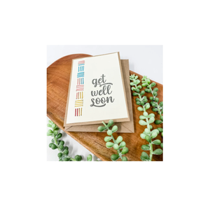 Greeting Cards with get well soon messages. Handmade. Set of 4. Fair Trade.