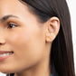Closeup sideview of woman wearing Journey of Hope Huggie earrings and ear cuff in 14k gold filled - Forai