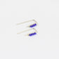 pair os tiny silver threader earrings with royal blue beads