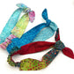 Kids Tie Headbands in Pink, Red, and Blue Batik Cottons, reversible and adjustable - Forai