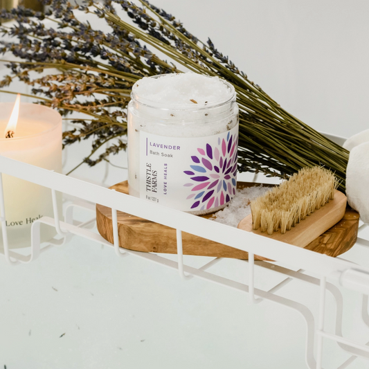 Refreshing Lavender Bath Salt Soak from Thistle Farms. 