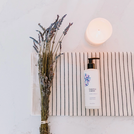 Thistle Farms lavender hand lotion.