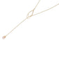 Rose Quartz Teardrop Lariat Necklace in Gold - Forai