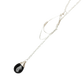 Black Onyx Teardrop Lariat Necklace in Silver - Forai