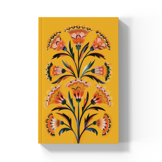Golden Floral Classic Layflat Journal Notebook with 144 lined pages by Denik. Support schools with your purchase.