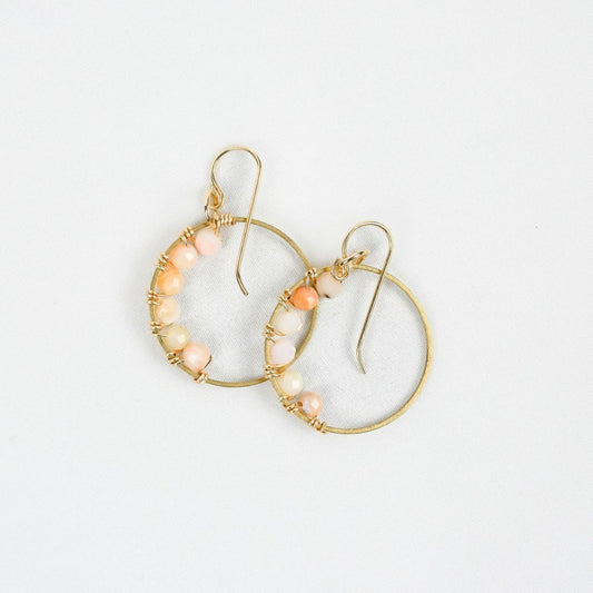 Olivia Beaded Earring in Peruvian Pink Opal | 14k Gold Filled