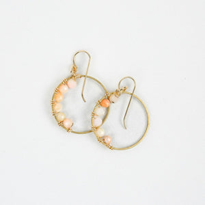 Olivia Beaded Earring in Peruvian Pink Opal | 14k Gold Filled