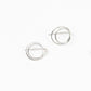 Zomi Open Circle Threader Earrings in sterling silver, featuring an open circle and mini-threader design.