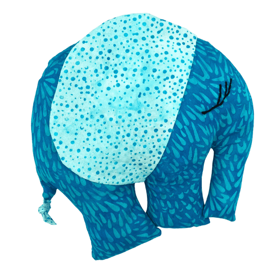 Blue Elephant Fairy Tooth Pillow Plushie with Aqua Blue Ear - Forai
