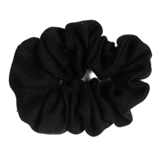 Scrunchies in Black Linen