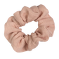 A handmade rose linen scrunchie, soft and stretchy, displayed against a white background.