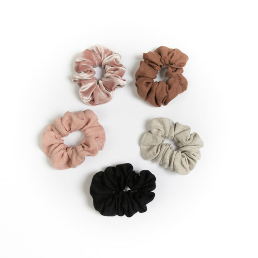 Scrunchies in Black Linen