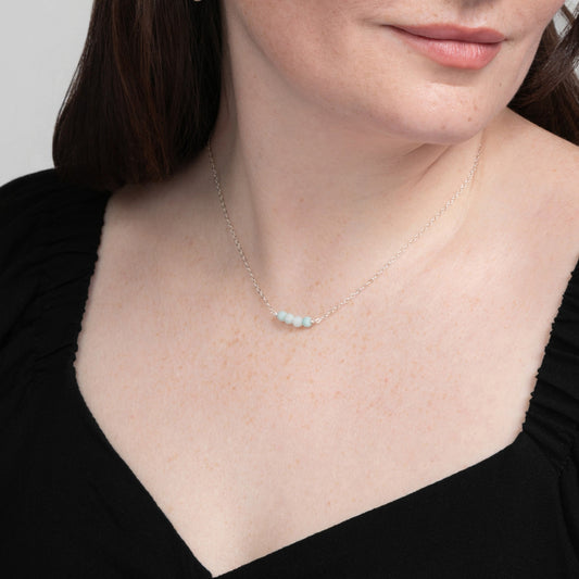 Jordan Amazonite Necklace in Sterling Silver