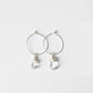 Mini-hoop Aqua Quartz Charm Earrings in Sterling Silver
