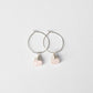 Mini-hoop Rose Quartz Charm Earrings in Sterling Silver