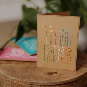 Greeting Cards with 'Thanks'. Handmade. Set of 4. Fair Trade.