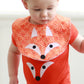 Baby Bib with Fox Applique on Batik - Forai
