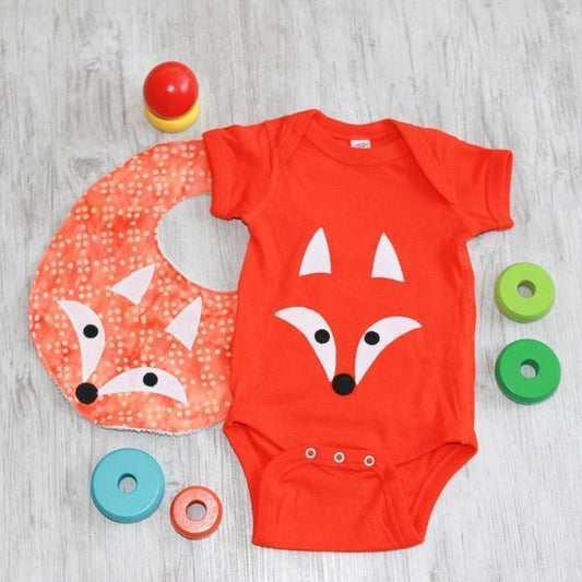 Onesie or Tee with Hand-Appliqued Fox - Forai