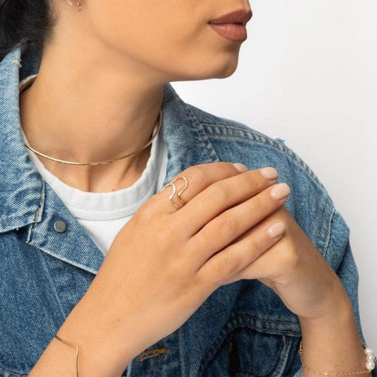 Lara Hammered Ring in Brass - Forai