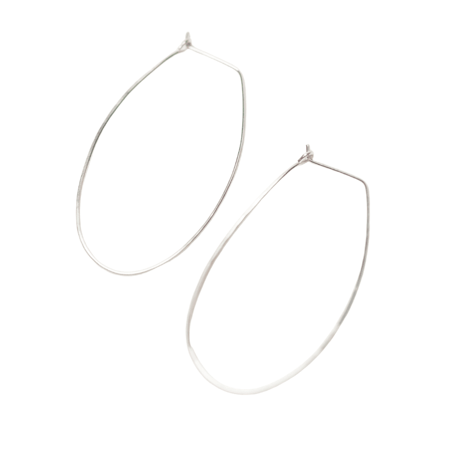 Azmera Hammered Hoop Earrings in Sterling Silver 