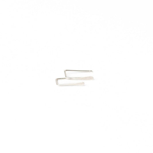 Indra Staple Threader Earrings in Sterling Silver 