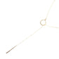 Circle and Line Lariat Necklace in Gold - Forai
